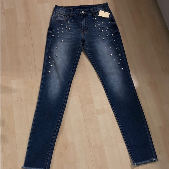 Pearled skinny jeans NWT - Picture 2 of 8